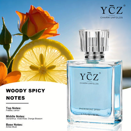 YCZ Men's Pheromone Perfume - Long-Lasting Cologne for Men, Woody Citrus Scent with Pheromone