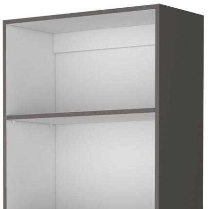 71" Gray And White Wood Five Tier Bookcase