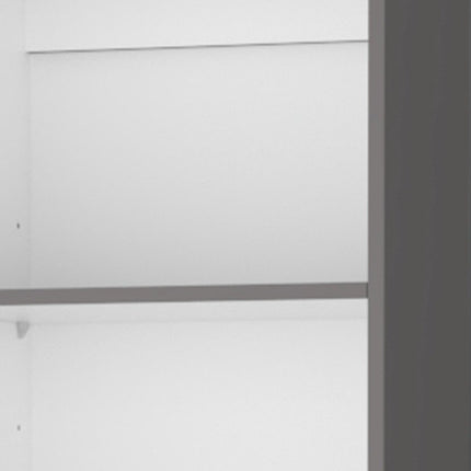 71" Gray And White Wood Five Tier Bookcase