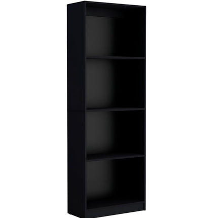 Set of Two Black Wood Multi Tier Bookcases