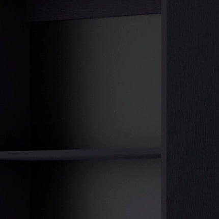 Set of Two 71" Black Bookcase With Two Doors