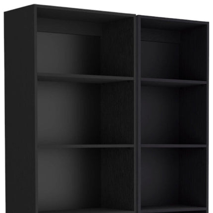 71" Black Five Tier Bookcase