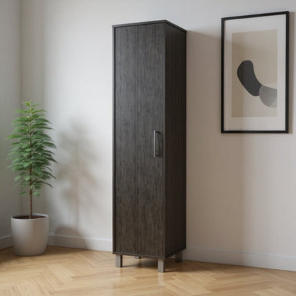 71" Gray Wood Pantry Or Storage Closet