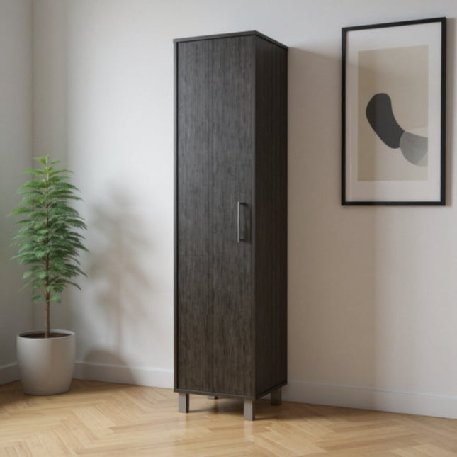 71" Gray Wood Pantry Or Storage Closet