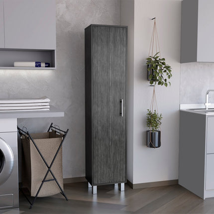 71" Gray Wood Pantry Or Storage Closet