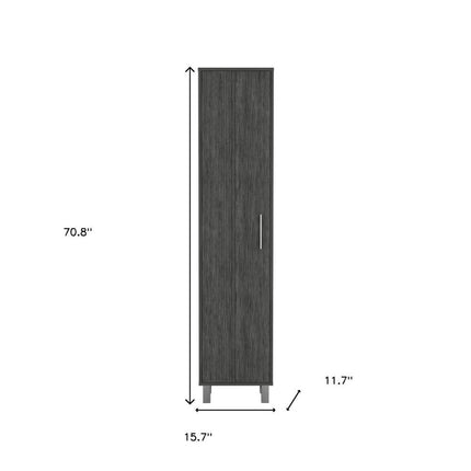 71" Gray Wood Pantry Or Storage Closet