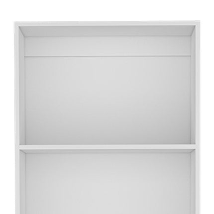 71" White Wood Four Tier Bookcase