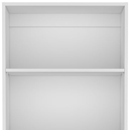 71" White Wood Five Tier Bookcase