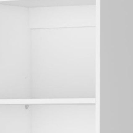 71" White Wood Five Tier Bookcase