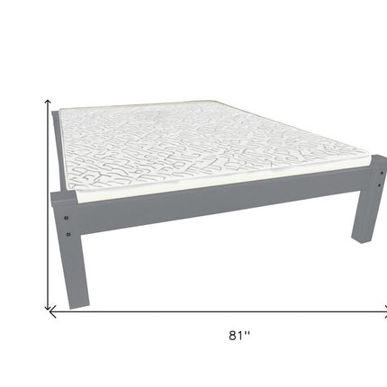 Gray Solid Wood Twin Bed Frame