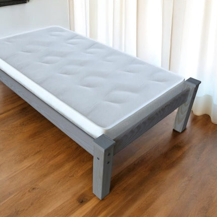 Gray Solid Wood Twin Bed Frame