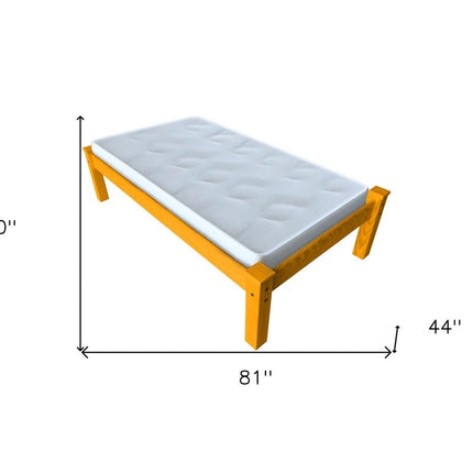 Yellow Solid Wood Twin Bed Frame