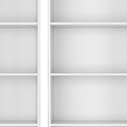 Set of Two White Wood Five Tier Modular Bookcase