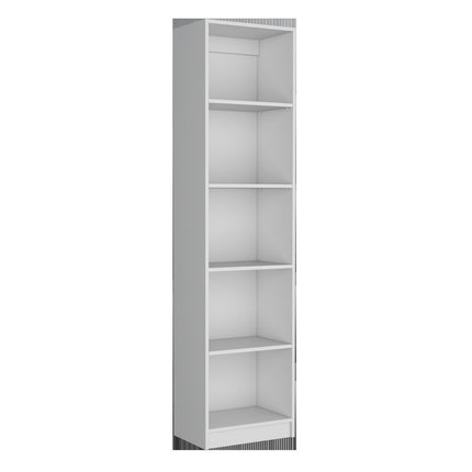 Set of Two White Wood Five Tier Modular Bookcase