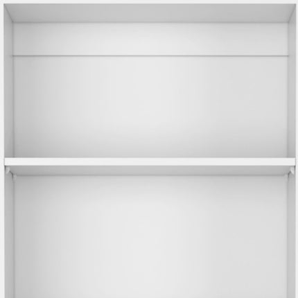 Set of Two White Wood Five Tier Modular Bookcase with Two Doors