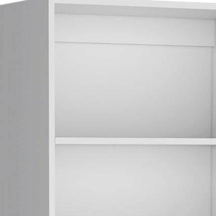 Set of Two White Wood Five Tier Modular Bookcase with Two Doors
