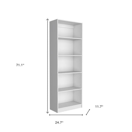 Set of Three White Wood Five Tier Modular Bookcase with Two Doors