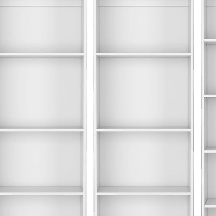 Set of Three White Wood Thirteen Tier Modular Bookcase