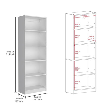 Set of Three White Wood Fourteen Tier Modular Bookcase