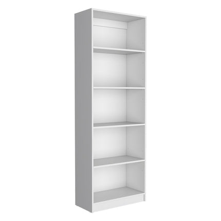 Set of Three White Wood Fourteen Tier Modular Bookcase
