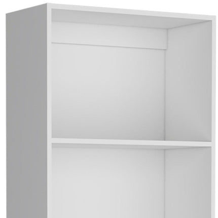 Set of Three White Wood Fourteen Tier Modular Bookcase