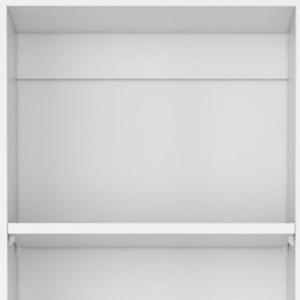 Set of Two White Wood Five Tier Modular Bookcase with Two Doors