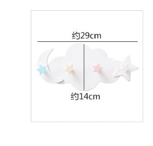 Creative star moon cloud shape without nails hat clothes hooks shelf hanging hanger