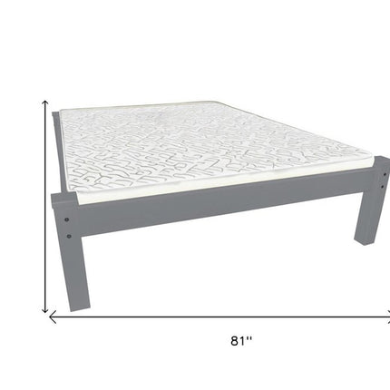 Gray Solid Wood Full Bed Frame