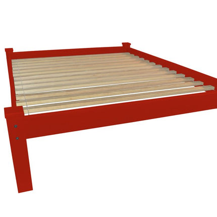 Red Solid Wood Queen Bed Frame