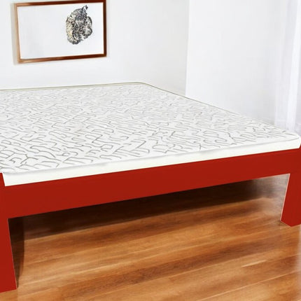 Red Solid Wood Queen Bed Frame