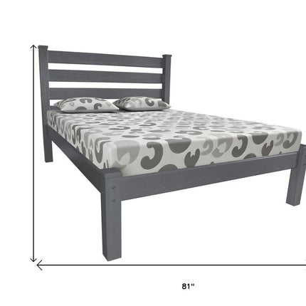Gray Solid Wood Twin Bed Frame