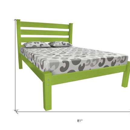 Lime Green Solid Wood Twin Bed Frame