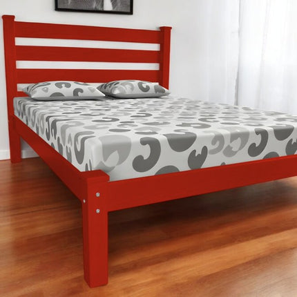 Red Solid Wood Twin Bed Frame