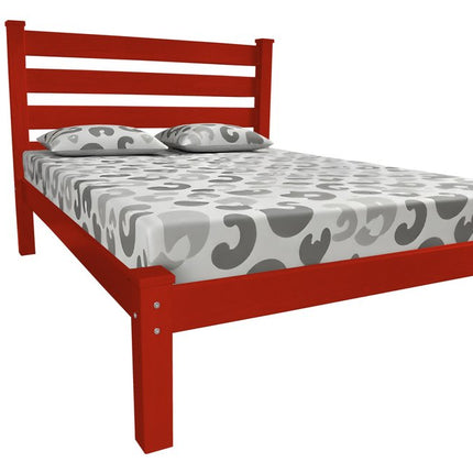 Red Solid Wood Full Bed Frame