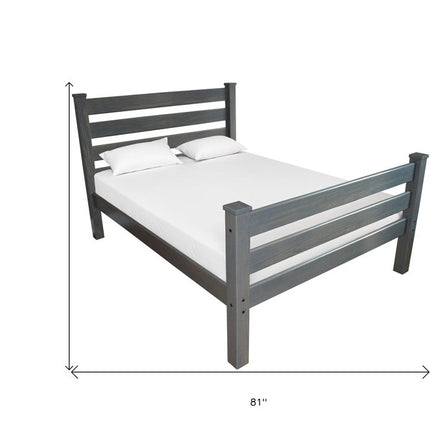 Gray Solid Wood Twin Bed Frame