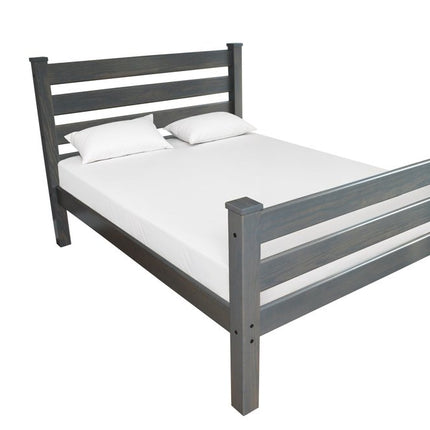 Gray Solid Wood Twin Bed Frame
