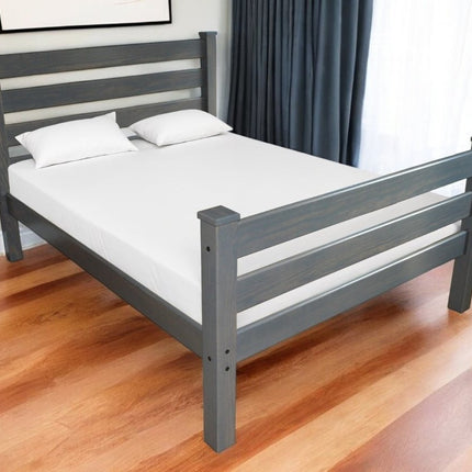 Gray Solid Wood Twin Bed Frame