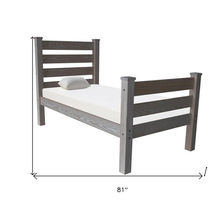 Gray Solid Wood Twin Bed Frame