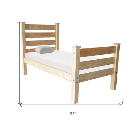 Natural Solid Wood Twin Bed Frame