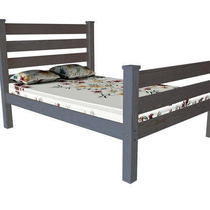 Gray Solid Wood Full Bed Frame