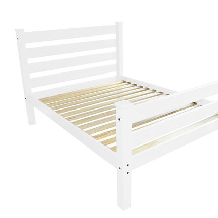 White Solid Wood Full Bed Frame