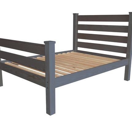 Gray Solid Wood Queen Bed Frame