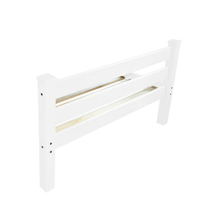 White Solid Wood Queen Bed Frame
