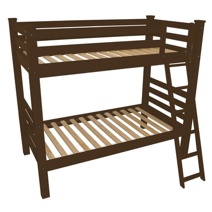 Brown Twin Traditional Solid Wood Bunk Bed