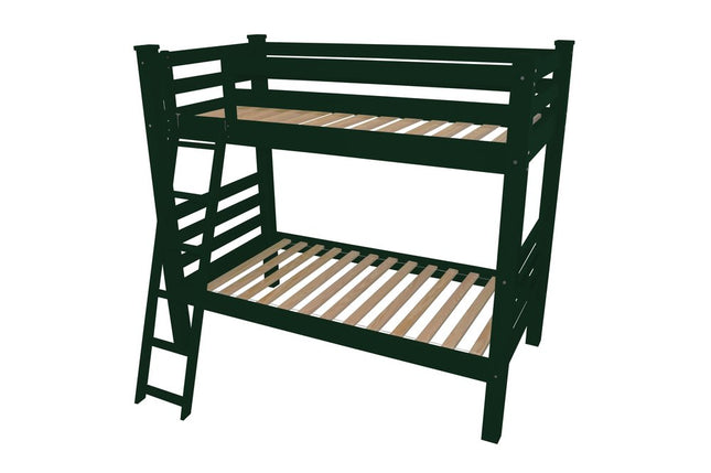 Green Twin Traditional Solid Wood Bunk Bed