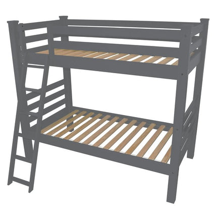 Gray Twin Traditional Solid Wood Bunk Bed