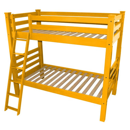 Yellow Twin Over Twin Solid Wood Bunk Bed