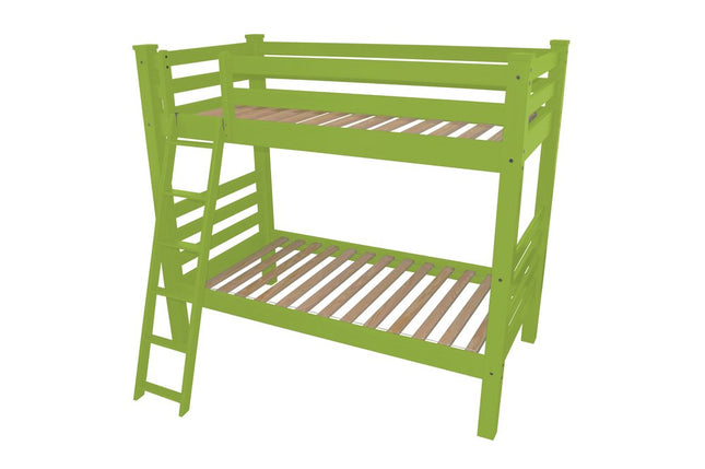 Green Twin Traditional Solid Wood Bunk Bed
