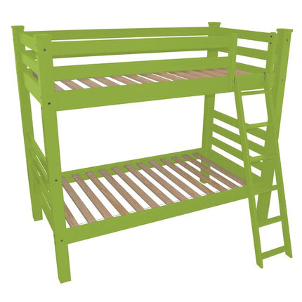 Green Twin Traditional Solid Wood Bunk Bed