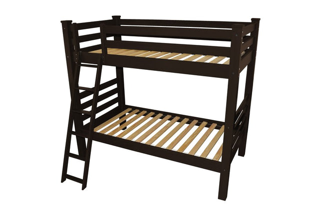 Brown Twin Over Twin Solid Wood Bunk Bed